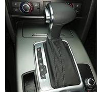 Yoegerery Housse de pommeau de levier de vitesse en cuir avec housse anti-poussière pour A-udi A4 B8 A5 Q5 (Noir)