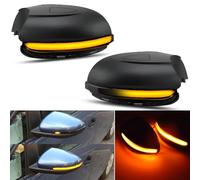 Yoegerery Paire de clignotant séquentiel dynamique LED latéral rétroviseur clignotant pour VW Golf 6 MK6 Golf GTI 6 R20 2008-2012 T-ouran 2011-2015 (Noir sans trous)