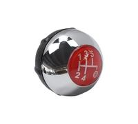 Yoegerery Pommeau de levier de vitesse manuel 5R 6R Speed pour Fiat 500 2012-2018 (Chromé-Rouge, 5R Vitesse)