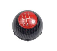 Yoegerery Pommeau de levier de vitesse manuel 5R 6R Speed pour Fiat 500 2012-2018 (fibre de carbone, rouge, vitesse 5R)