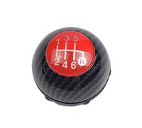 Yoegerery Pommeau de levier de vitesse manuel 5R 6R Speed pour Fiat 500 2012-2018 (fibre de carbone, rouge, vitesse 6R)