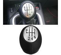 Yoegerery Pommeau de levier de vitesse manuel en cuir R6 Speed pour Renault Megane Scenic Laguna Espace Master Trafic pour Opel Movano/Vivaro pour Nissan Interstar (Cuir - Noir, R6 Speed)