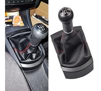 Yoegerery Pommeau de levier de vitesse manuel R5 vitesses avec couvercle anti-poussière pour Seat Ibiza 2002-2010 (ligne rouge)