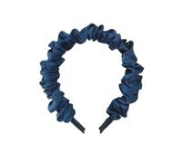 YOEMAYUNER Bandeau froncé, joli bandeau plissé élégant et rigide pour femmes, accessoires de cheveux tendance pour filles, (1 pièce, bleu foncé)