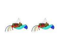 Yoeruers 2X Pot de Fleur en Métal Exquis en Forme D'Oiseau Volant Pot de Fleur de Perroquet Coloré Jardinière Suspendue Pot de Fleur Décoratif de Jardin, L, D
