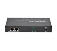 Yoeruers Convertisseur de Média Optique à Fibre avec Alimentation Externe 10/100Mbps Monomode 20Km 4 Ports SC 2 RJ45 Commutateur Fibre Prise EU