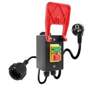 Yoeruers Interrupteur D'Arrêt D'Urgence 18 A 150 cm Monophasé pour Table de Fraisage et Autres Applications. Interrupteur Marche/Arrêt pour, L'Atelier et le Bricolage. Prise UE.