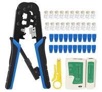 Yoeruers Outil de Sertissage RJ45, Sertisseur RJ11 RJ45 pour Câble Réseau Ethernet LAN, Coupeur, Dénudeur, Pince, pour 6P 8P RJ11 RJ12 RJ45.