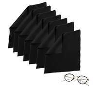 Yoezuo 7 PCS Chiffons Microfibre de Nettoyage, Chiffon de Nettoyant Lunettes pour Lunettes, Téléphones, Ordinateurs Portables, Tablettes, Écrans, Objectifs d'appareils Photo (18 * 15cm, Noir)