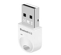 Yoezuo Adaptateur USB Bluetooth 5.3, Dongle Bluetooth 5.3, Adaptateur Bluetooth pour PC pour Voiture/TV/PC/système Audio Compatible avec Windows 11/10/8.1/7, Blanc