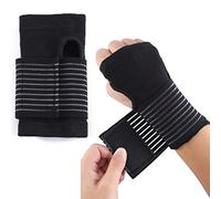 Yoezuo Orthèse élastique de Poignet, (1 Paire) Orthese Poignet Bandage Poignet Attelle de Poignet Avancé pour Soulagement la Douleur du Canal Carpien, Fractures et Entorses, Arthrite, Tendinite (Noir)