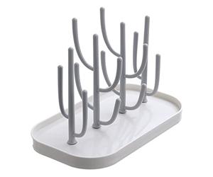 Yoezuo Séchoir pour Bouteilles,Egoutte-biberons Arbre Porte Biberon Egouttoir Biberon Amovible bac égouttoir Supports de Séchage de Bouteilles pour Biberon,Couverts,Tétines Gobelets (Beige)