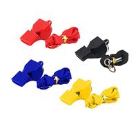 Yoezuo Sifflets,4Pcs Sifflets de Sport en Plastique,Sifflet de Sport avec Cordon pour Sports,Basketball,Football,Sauveteur,Randonnée idéal pour Les Entraîneurs,Les Arbitres (Noir,Rouge,Jaune,Bleu)