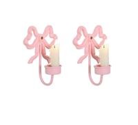 Yofab Bougeoir Appliques de Bougies à nœud Chic Faites la Main, Support Mural, Paquet 2 Décoration d'intérieur(Pink)