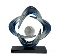 Yofab Décoration de Bureau Sculpture Abstraite dorée, décoration de Maison, Accents esthétiques for Table Nuit Centre de Table(Transparent Gray)