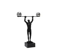 Yofab Décoration de Bureau Statue de Lecture Abstraite du penseur, Figurine Moderne en métal 6,3 Pouces, Ornement Collection Centre de Table(Weightlifter)