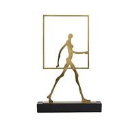 Yofab Décoration de Bureau Statue de Lecture Abstraite du penseur, Figurine Moderne en métal 6,3 Pouces, Ornement Collection Centre de Table(Walker)