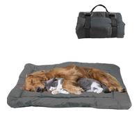 YOFANG Lit de voyage d'extérieur imperméable et antidérapant pour chien, lit portable enroulable pour chien, tissu nylon 1200D, facile à nettoyer, pour voiture, canapé et cage, gris foncé, 119,4 x