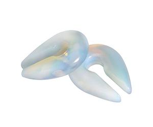 YOFANST Œil de chat Agate Opalite Hoop Pierre Grand trou de serrure Écarteur d'oreille Calibre 2g 0g 00g, Acrylique, acier, pierre