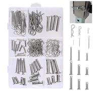 YOFAPA Assortiment de chapes et de clips, 122 pièces M6 M8 et clips fendus M1,5 M2 M3, goupilles de chape et clips de fixation, goupilles de localisation des trous avec clips d'attelage
