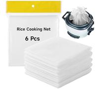 YOFAPA Lot de 6 filets de riz, filets de cuisson de riz à sushis, serviettes en maille fine, filets de riz Tetoron réutilisables, résistants à la chaleur pour la maison, les restaurants, le camping