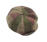 YOFARCHOY Newsboy Chapeaux pour homme et femme Casquette plate classique 8 panneaux Style Peaky Chapeau irlandais Béret Gatsby Casquette en laine mélangée Tweed, Vert écossais., taille unique