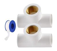 YOFASEN 2pcs Raccords de Tuyauterie Raccords Adaptateur - raccords en T en PVC à filetage femelle, 25mm - avec 1pcs Ruban de Plomberie
