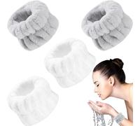 YOFASEN 4 Pièces Bandeaux de Lavage pour Le Poignet de Spa pour Le Lavage du Visage - Bracelets de Lavage en Microfibre Absorbantes pour se Laver Le Visage, la Douche, Le Maquillage
