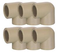 YOFASEN 6 Pieces 25mm Dia 90 Degre Angle Coude Raccords de tuyaux en PPR Adaptateur Connecteur