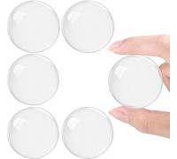 YOFASEN 6 Pièces Butée de Porte murale Blanche - Butee de Porte Blanche Tampon Porte, Adhesive Butoir de Porte Amortisseur de Porte Butée de porte Mural, Transparent - 6 pièces