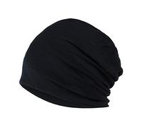 YOFASEN Bonnet Slouchy - Cancer Chimio Casquette en Coton Turban Chapeau Extensible Musulman Foulard pour Femmes Hommes, Noir, One Size