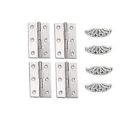 YOFASEN Charnière En Acier Inoxydable - Charniere Porte Pliant Charnière Connecteurs Paumelles Meuble Charnière avec M3.5 * 16mm Vis, Argent, 3 Pouces(66 * 37 * 1.0mm) - 4pcs