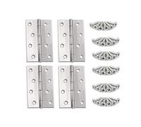 YOFASEN Charnière En Acier Inoxydable - Charniere Porte Pliant Charnière Connecteurs Paumelles Meuble Charnière avec M3.5 * 16mm Vis, Argent, 4 Pouces(88 * 60 * 1.2mm) - 4pcs