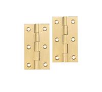 YOFASEN Charnière en Cuivre - Mini Charnières Pliantes - Charnière de Tiroir d'armoire - Paumelles de Porte, Or, 3.5 Pouces(89x50x2.1mm) - 2pcs