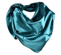 YOFASEN Hijab pour Femmes - Satin Musulmanes Islamique Voilées Foulard Voile Turban Echarpe Châle, Bleu vert