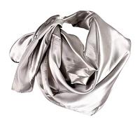 YOFASEN Hijab pour Femmes - Satin Musulmanes Islamique Voilées Foulard Voile Turban Echarpe Châle, Gris argenté