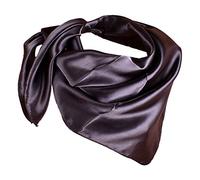 YOFASEN Hijab pour Femmes - Satin Musulmanes Islamique Voilées Foulard Voile Turban Echarpe Châle, Marron profond