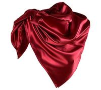 YOFASEN Hijab pour Femmes - Satin Musulmanes Islamique Voilées Foulard Voile Turban Echarpe Châle, Rouge foncé A