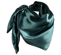 YOFASEN Hijab pour Femmes - Satin Musulmanes Islamique Voilées Foulard Voile Turban Echarpe Châle, Vert foncé