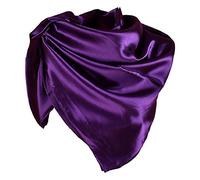 YOFASEN Hijab pour Femmes - Satin Musulmanes Islamique Voilées Foulard Voile Turban Echarpe Châle, Violet foncé