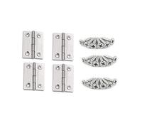 YOFASEN Lot de 4 charnières de porte en acier inoxydable - Charnière de meuble de salon - Avec vis M3,5 x 16 mm - Argenté - 2" (48 x 33 x 1,0 mm)