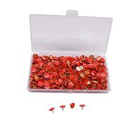 YOFASEN Lot de 500 Punaises - 10 x 9MM Recouvertes de Plastique Métal - Couleurs Assorties, Rouge/500 Pièces