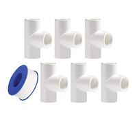 YOFASEN Raccords de Tuyaux Pression de Plomberie - 6 Pieces 32 mm en PVC Raccords Adapteur de Tee Blanc pour Construire Heavy Duty Serre Cadre Meubles Connecteurs