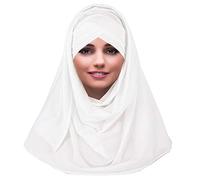 YOFASEN Slouchy Musulman Chapeau - Femmes Écharpes Islamiques Beau Hijab Bonnet Casquette Châle Foulard, Blanc, One Size