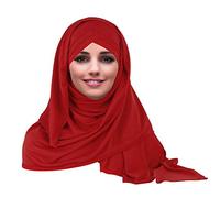 YOFASEN Slouchy Musulman Chapeau - Femmes Écharpes Islamiques Beau Hijab Bonnet Casquette Châle Foulard, Rouge, One Size