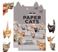 YOFDAL 100 PCS Diy Papier Origami Animal Kit, Paper Cats Origami Chat 3d Origami Enfant, 3d DéCoration De Bureau AnimalièRe Origamis,Kits De Bricolage Pour Adultes Et Enfants (Chat)