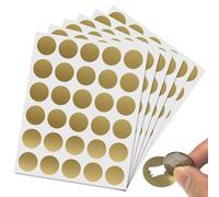 YOFDAL 180 Pièces 25.4mm Autocollant à Gratter Rond Cartes, Scratch Card Sticker - Or