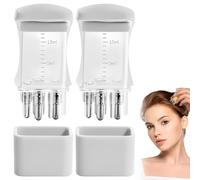 YOFDAL 2 Pcs Applicateur huile cheveux,Applicateur de minoxidil avec échelle graduée,application rapide et efficace sans désordre pour sérum capillaire petit outil applicateur de minoxidil(Rose)