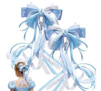 YOFDAL 2 PCS Schultütenschleife,Noeud de Sacà Sucre Papillon,Noeud Cône en Sucre Bleu,Noeud de Sac d'école,Accessoire pour Cartable, Schultüte ou Coiffure