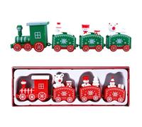 YOFDAL 2 Pièces Mini Train Noel,Décorations de Meubles, Cadeaux pour Garçons et Filles, Décorations de Table (Rouge et Vert)